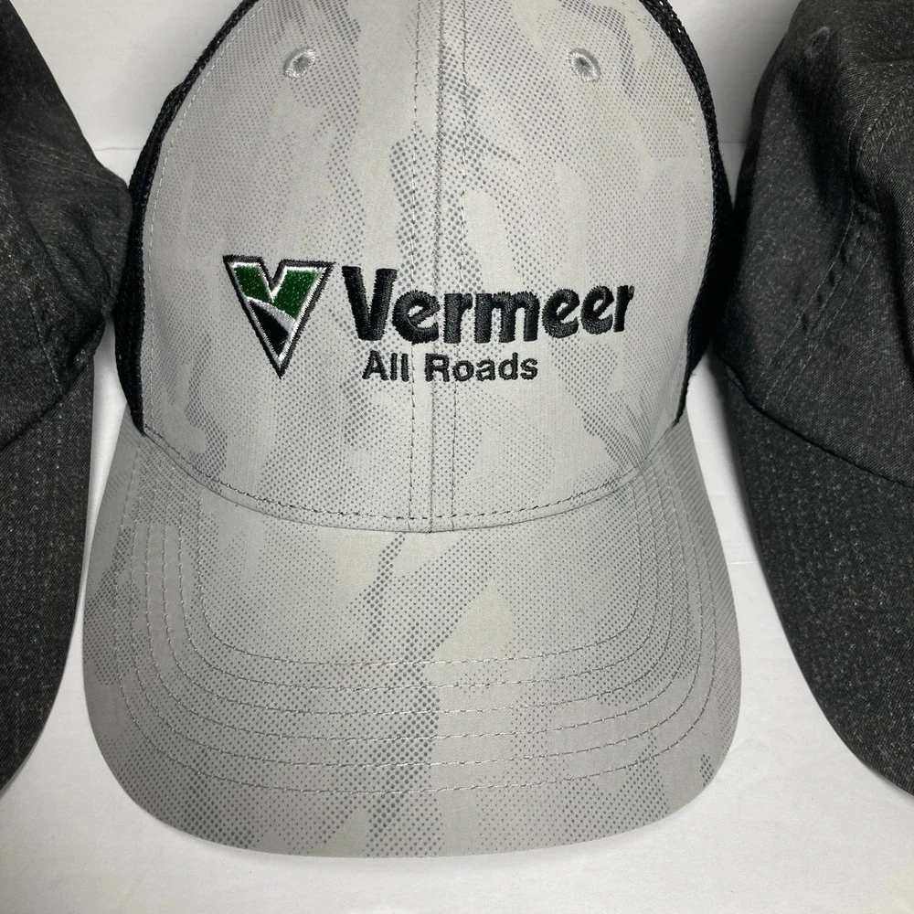 Vermeer All Roads Caps Hats Lot of 3‎ Green Gray Machine Tool Rental Ohio